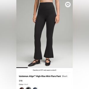 Lululemon align flared leggings size 4/ short